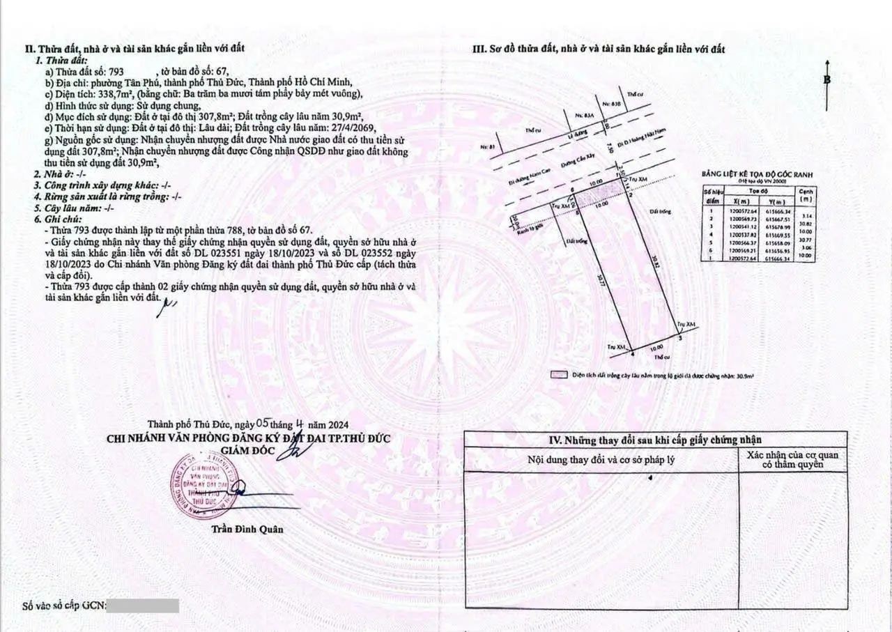 Bán đất đường Cầu Xây, Quận 9, 75 triệu / m2, 507.6m2, mặt tiền 15m