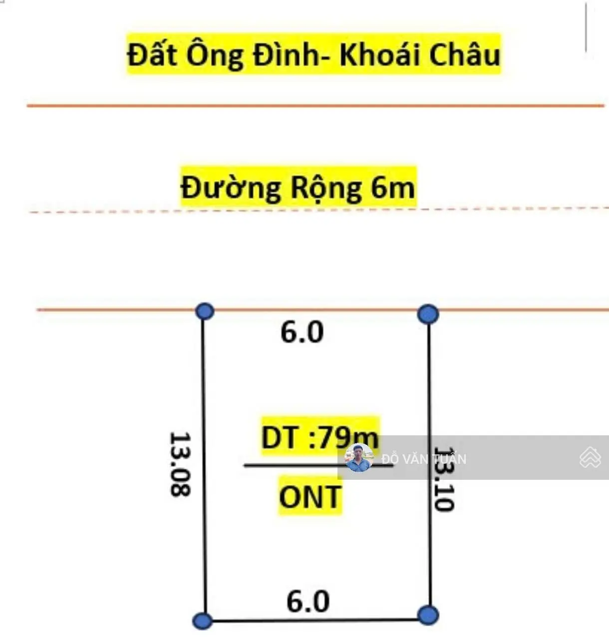 Cần bán đất tại Xã Ông Đình, Khoái Châu, Hưng Yên với diện tích 80m2