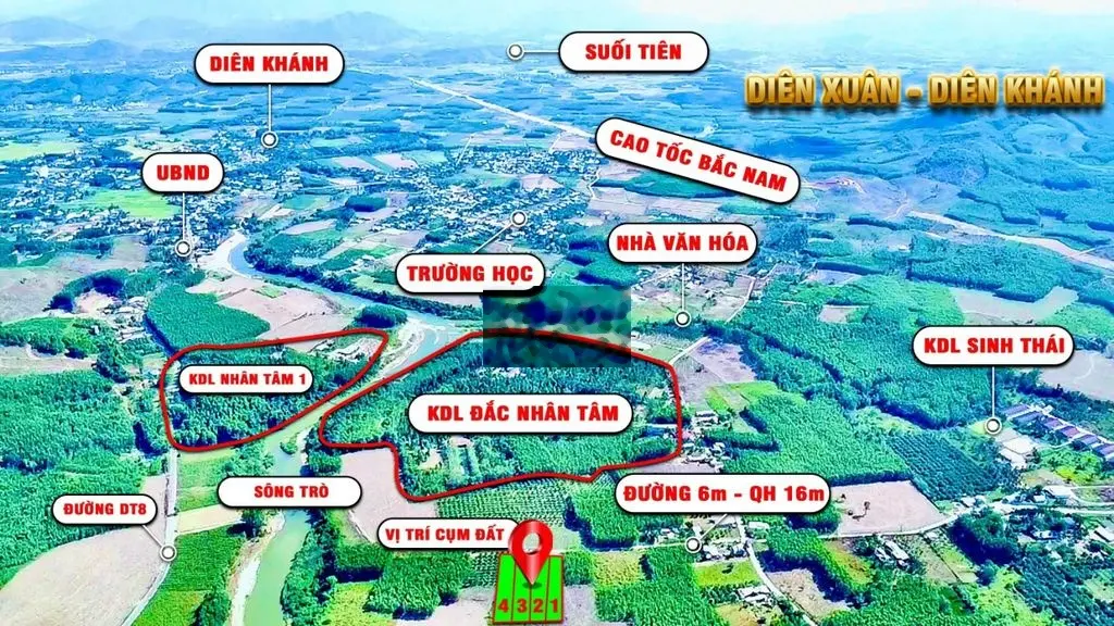 450tr sở hữu ngay 500m2 đất vườn Diên Xuân, đường quy hoạch 16m