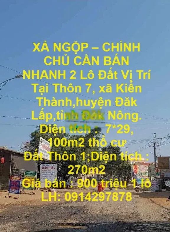 CHÍNH CHỦ CẦN BÁN NHANH 2Lô Đất Vị Trí Tại Huyện Đăk Lấp,tỉnh Đăk Nông