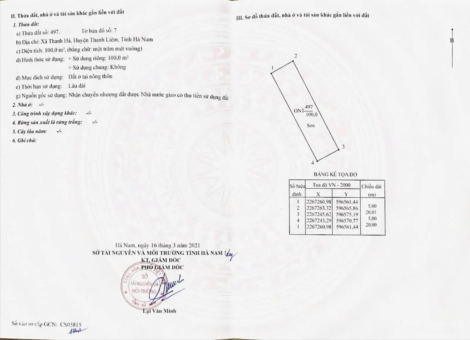 Bán 100m2 đất sổ đỏ chính chủ tại Thanh Hà, Thanh Liêm, Hà Nam