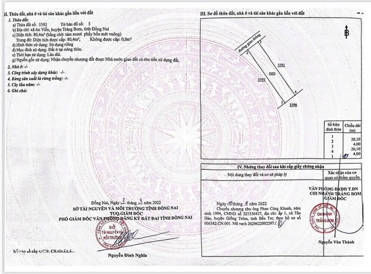 Chỉ với 100 triệu sở hữu ngay đất nền tại thị trấn Trảng Bom, có sổ hồng công chứng sang tên ngay