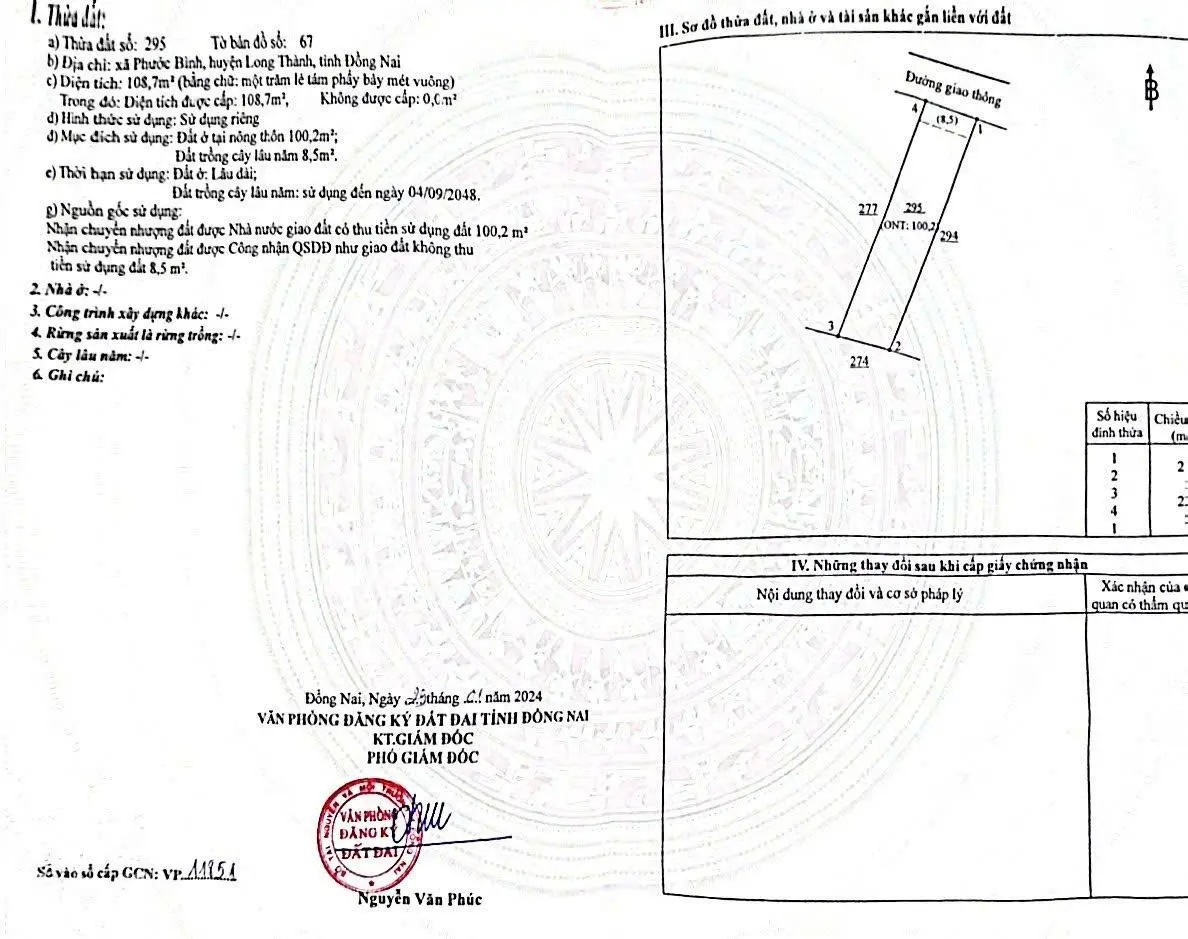 Chủ gửi bán 2 lô đất thổ cư huyện Long Thành, gần Quốc Lộ 51 giá rẻ