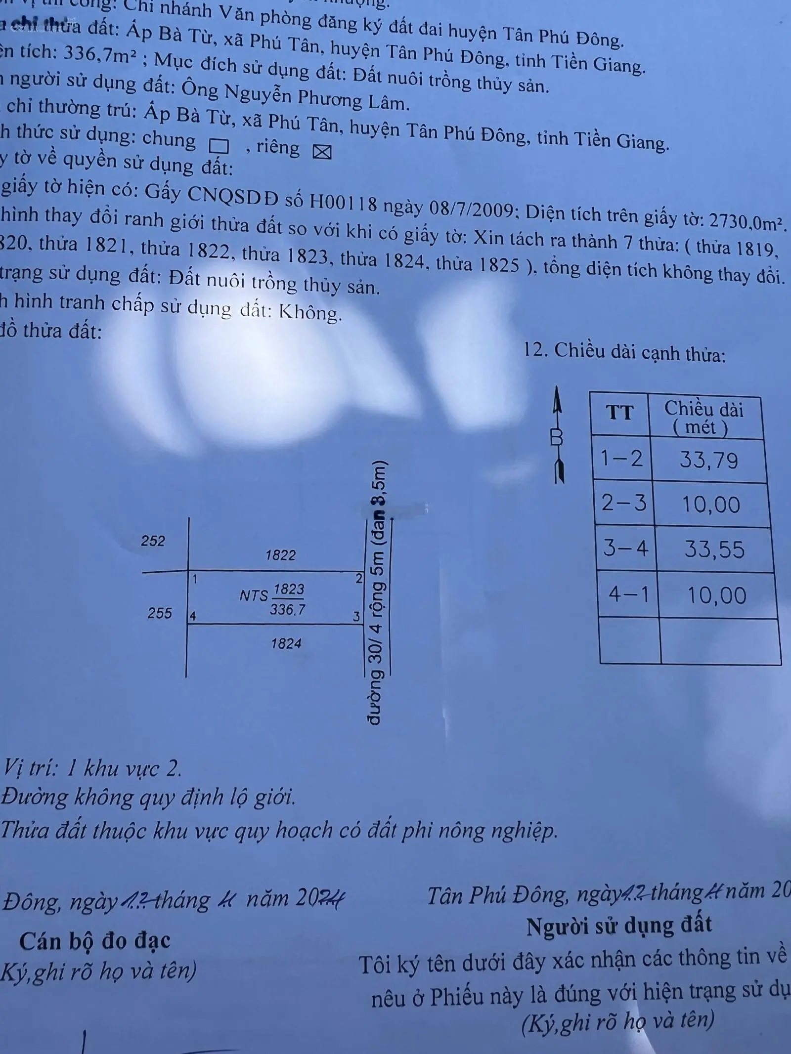 Chính chủ cần bán đất đường 30 Tháng 4, Tiền Giang