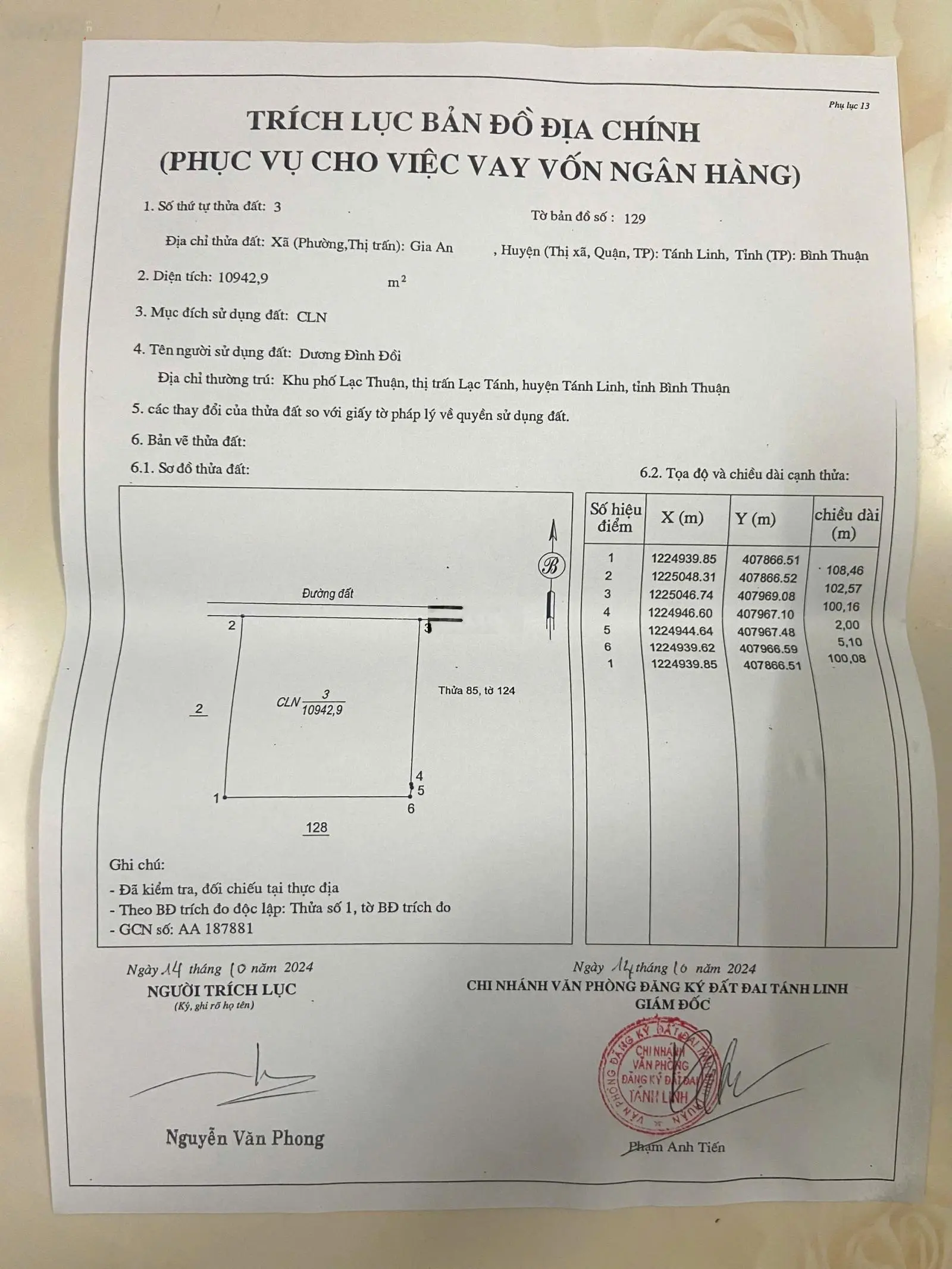 Cần bán đất giá 100 tỷ VND tại Thôn 1, Xã Gia Huynh, Tánh Linh, Bình Thuận