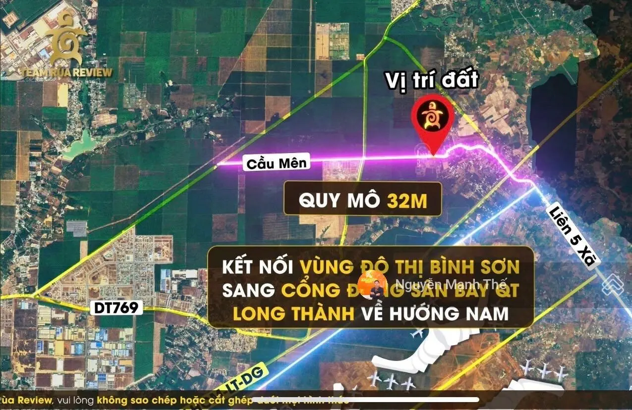 Bán cắt lỗ 40% lô đất nằm trong Quy hoạch Đô thị Sân bay LT, cách cổng Sân bay 4km,ac quan tâm ib ạ