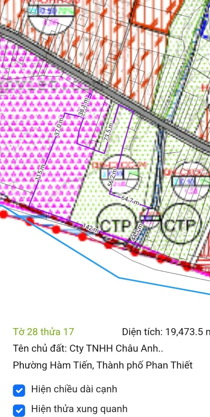 Cần bán 16, 847,2m2 đất mặt tiền đường, Huỳnh Thúc Kháng, giáp với mặt biển