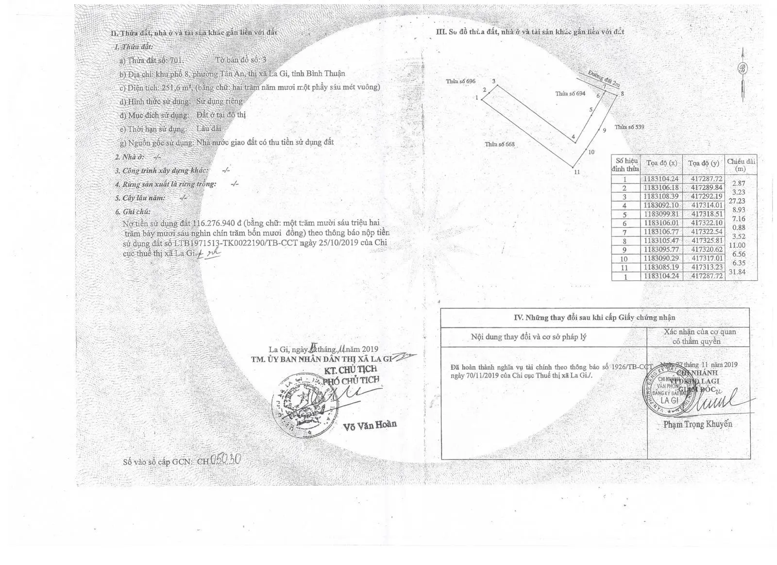 Cần bán nhà đất có nhà kho đường Trưng Trắc, KP8, P. Tân An, TX La Gi, Bình Thuận