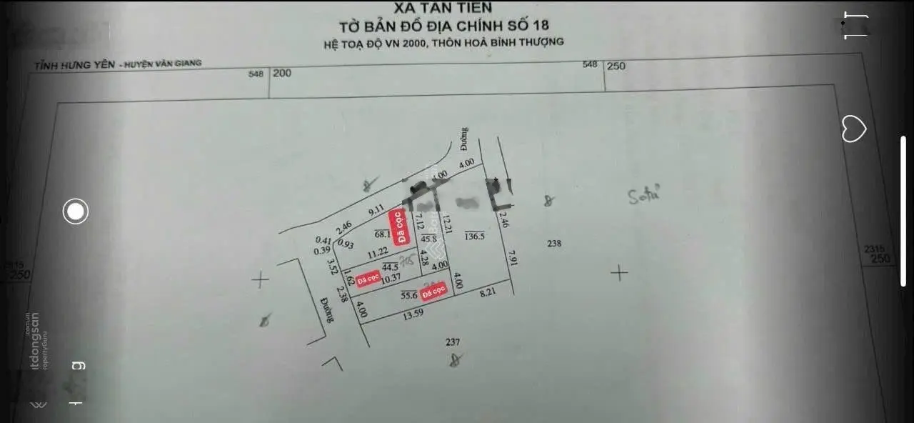 Chính chủ cần bán 45,8m2 đất tại Tân Tiến - Văn Giang - Hưng Yên tài chính hơn 1tỷ thông các ngả