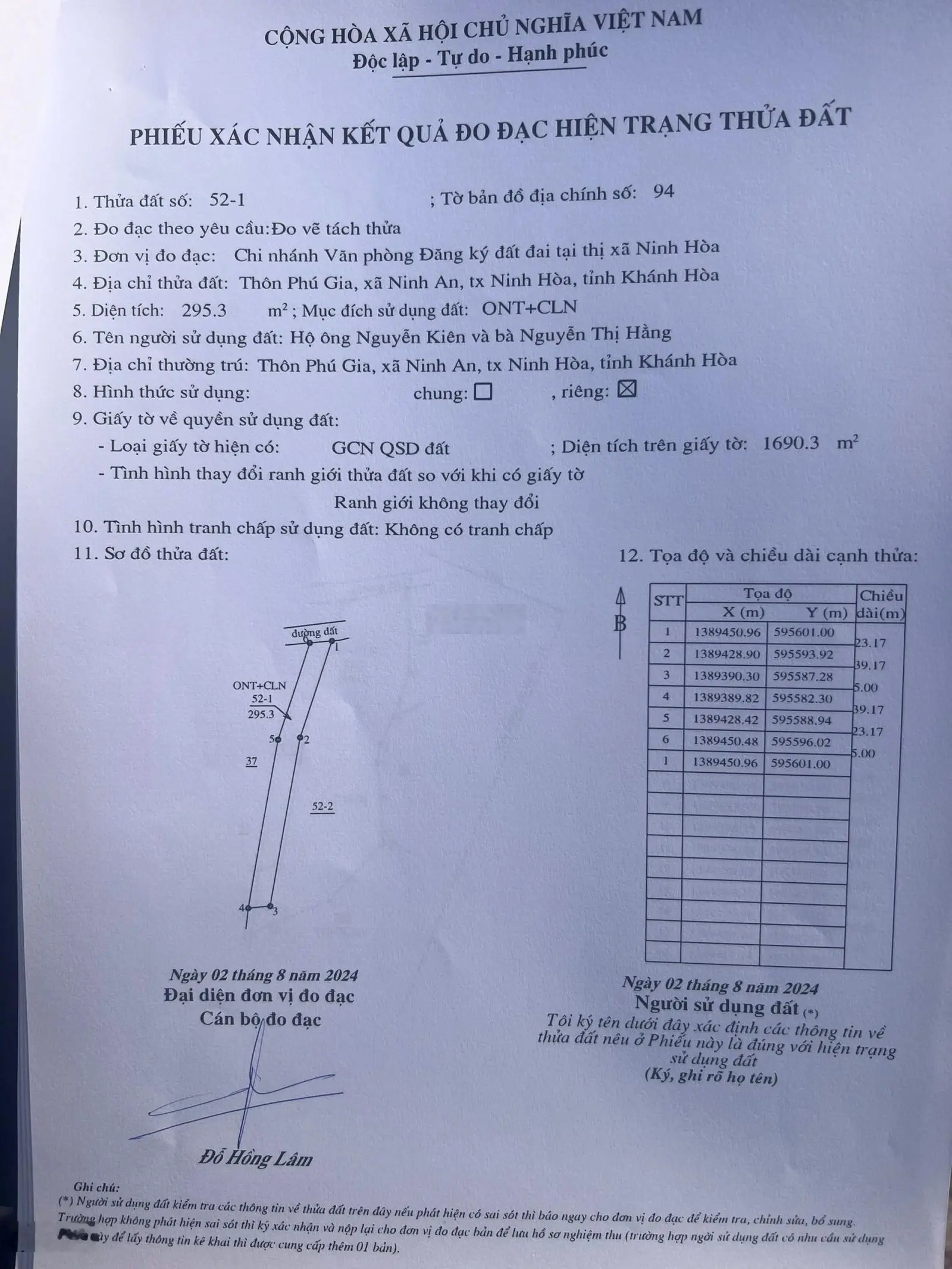 350tr có 295m2 đất sắp lên Phường tại Ninh An Ninh Hoà