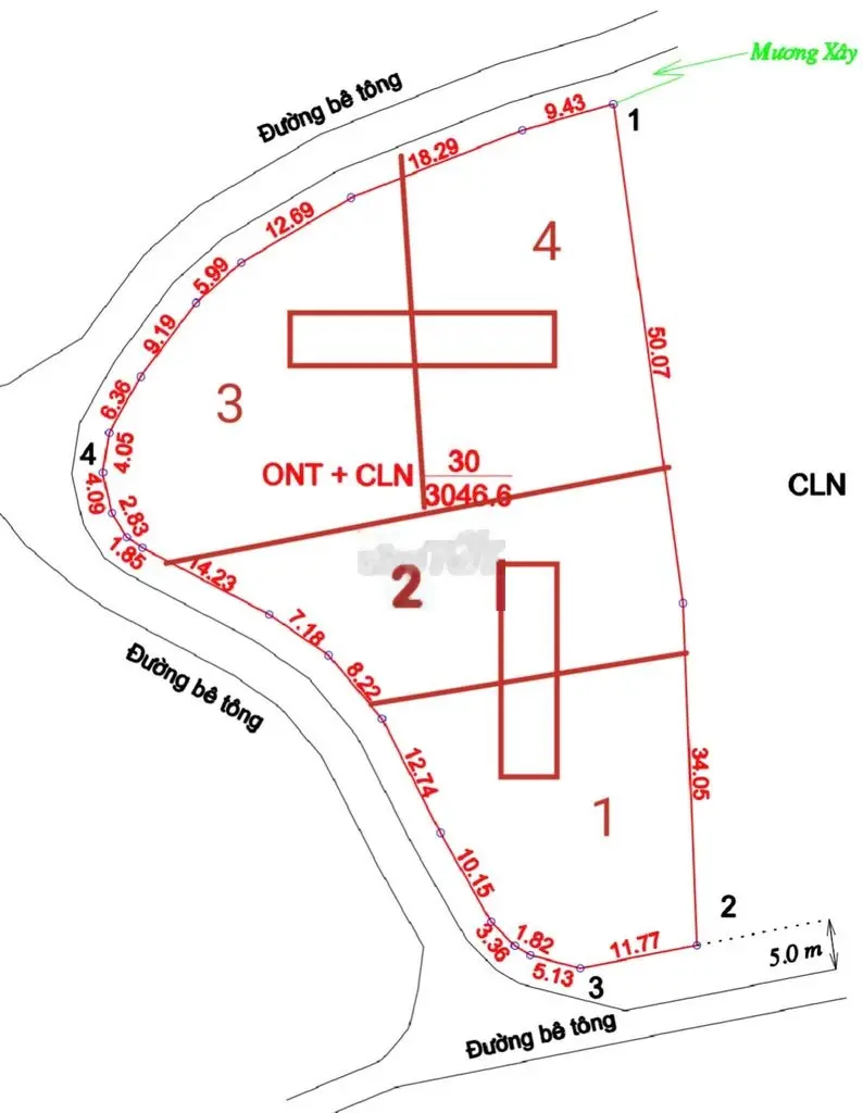 Chủ cần bán mảnh đất 3046_400M thổ cư lô góc 3 MT_Cao Sơn Đà Bắc_2 tỷ