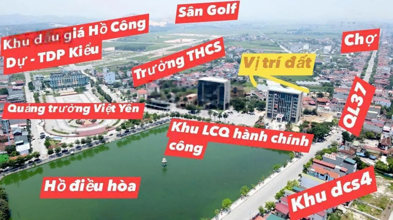 Cần Bán Đất thổ cư gần Quảng Trường Thị xã Việt Yên - trung tâm hành chính