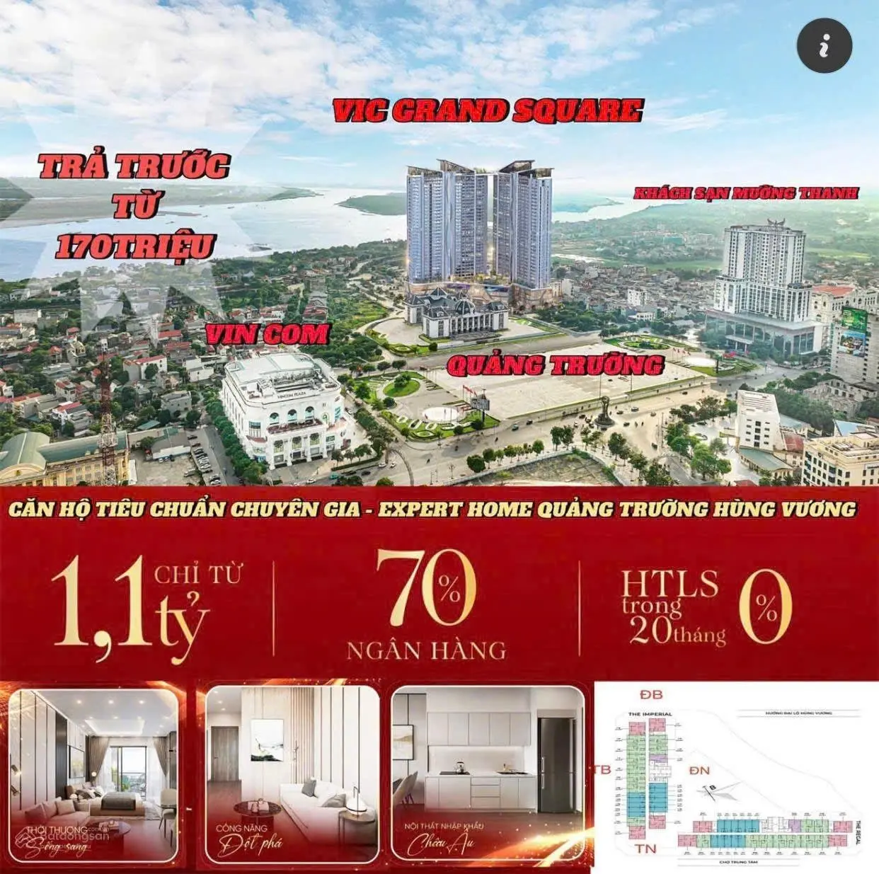 Bán căn hộ chung cư tại Vic Grand Square, giá chỉ với 1,1 tỷ VND, diện tích 34m2