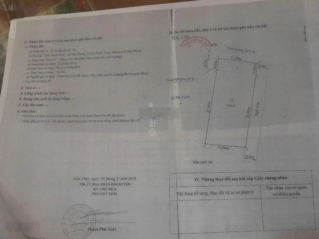 Bán nhà xưởng đầy đủ công năng, hoạt động ngay, đường liên xã rộng rãi Kiến Thụy, Hải Phòng