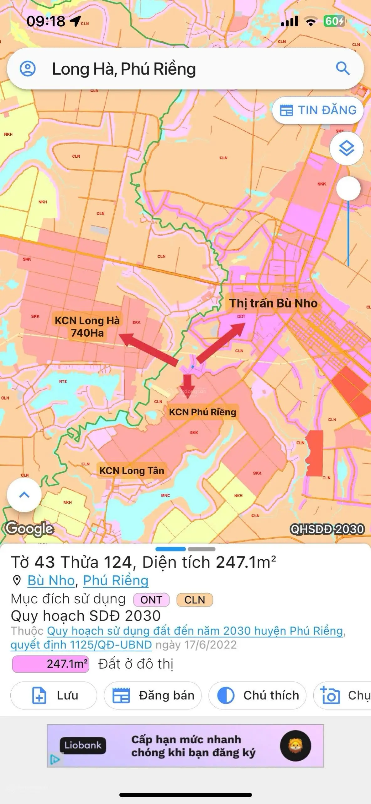 Chính chủ gửi bán lô đất SHR ngay chợ Bù Nho