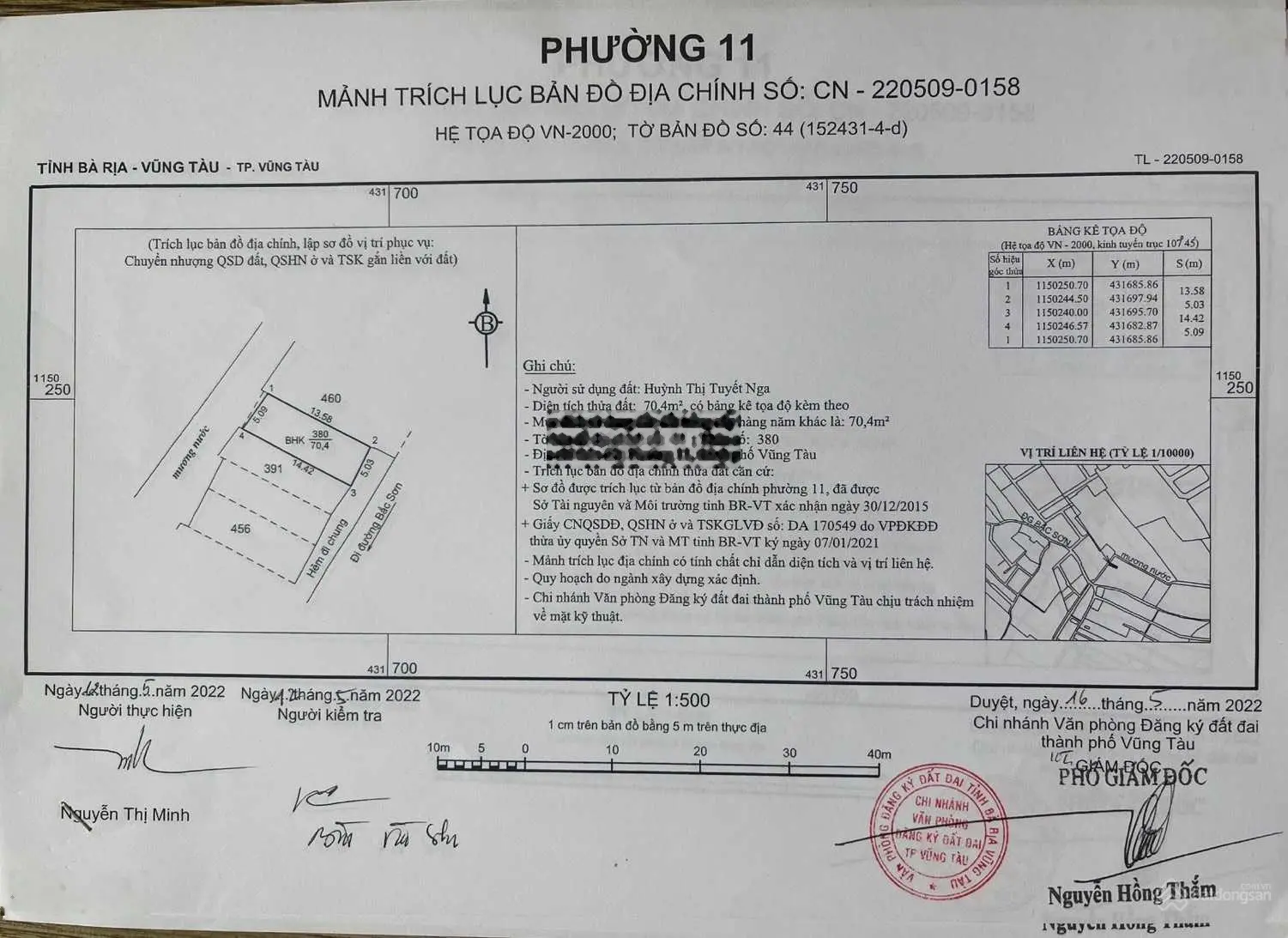 Bán đất hẻm 65 bắc sơn phường 11 vũng