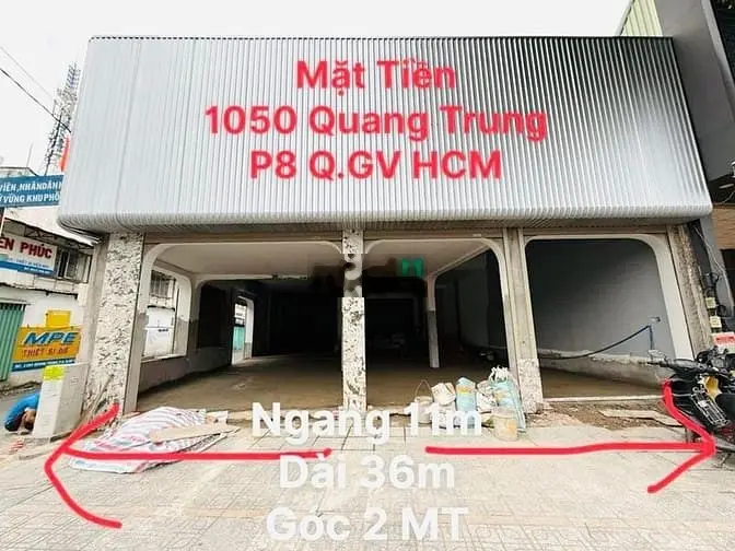 Bán nhà góc 2 mặt tiền rộng đẹp (11x36) 1050 QUANG TRUNG p8 Gò Vấp