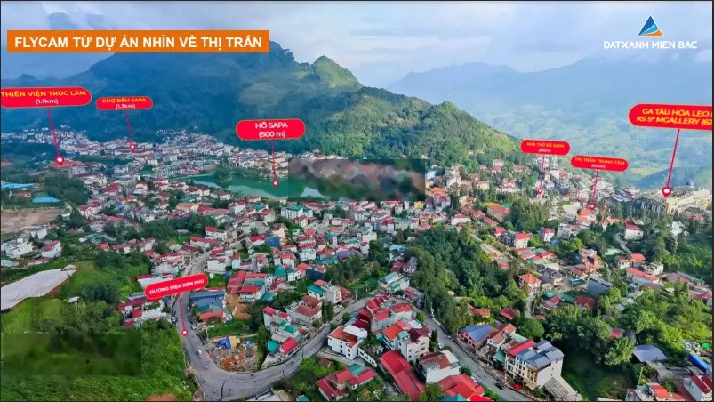 Căn hộ 2PN 62m2 ở trung tâm du lịch SaPa. View toàn cảnh thị trấn Sapa, núi Hàm Rồng, thung lũng