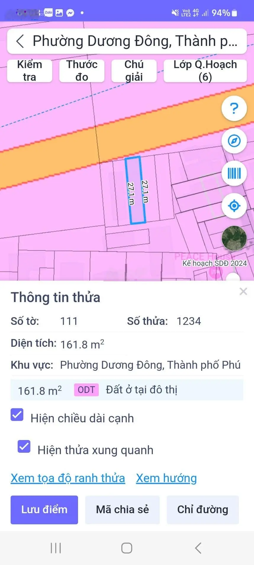 Bán 161,8m2 khu phố 10 Dương Đông, có 40m2 đất ở đô thị