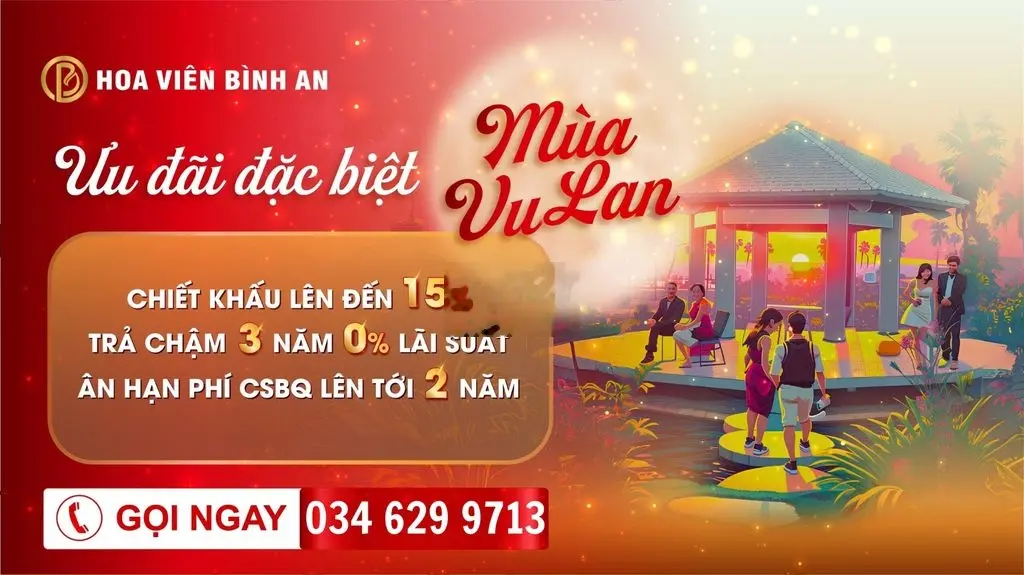 Bán khuôn viên Mộ Gia Đình 5*, xây dựng tự do tại Hoa Viên Bình An