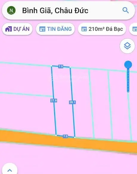 Bán đất đối diện cty cao phát Bình Giã Châu Đức BRVT