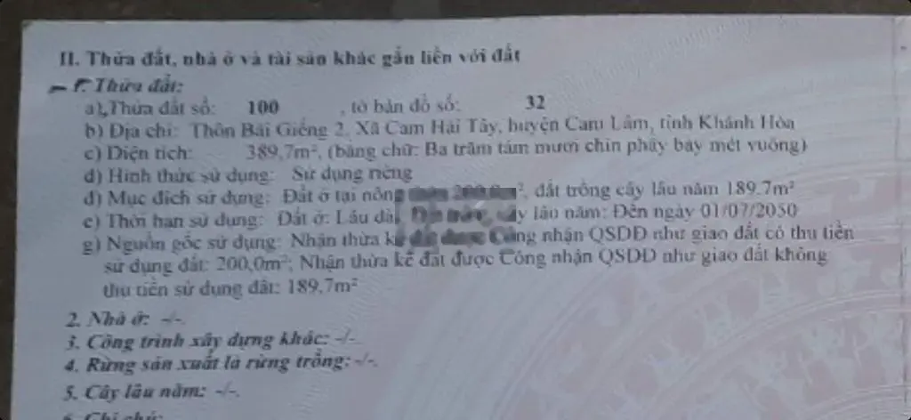 💥 ĐẤT ĐẸP GIÁ TỐT thôn Bãi Giếng 2, xã Cam Hải Tây, Cam Lâm, Khánh Hòa