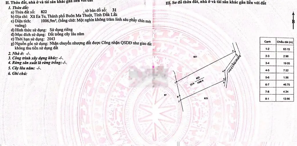 Bán 2.056m2 có 66m MT đường đất ở TP.Buôn Ma Thuột, cách QL26 chỉ 150m