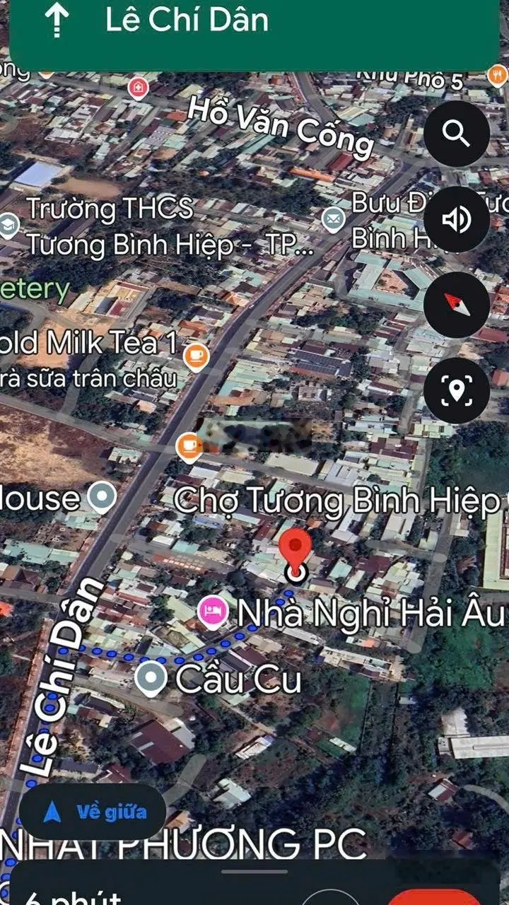 Nhà trung tâm chợ Tương Bình Hiệp 2PN, 69m2 đường nhựa 4m5 cách Lê Chí Dân 100m chỉ 1ty550