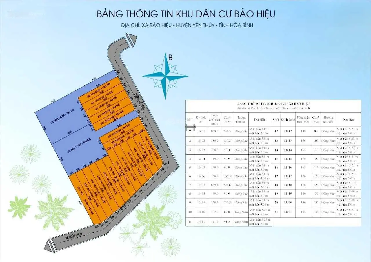 Bán lô đất liền kề tại Bảo Hiệu, Yên Thủy, Hòa Bình. Diện tích 150m2