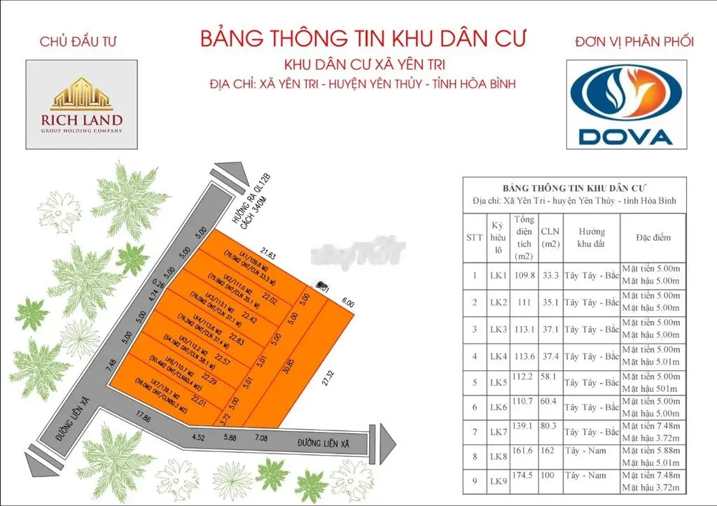 Bán lô đất nằm vị trí đắc địa tại khu công nghiệp Yên Trị, Hoà Bình. Diện tích 1145m2