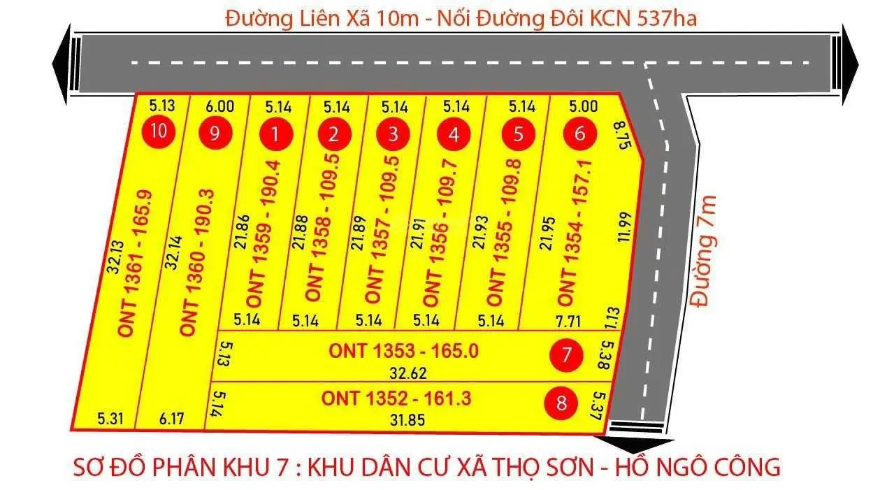 Tặng ngay 1 chỉ vàng. Lô đất mặt liên xã 10m sát KCN 600ha giá chỉ 530tr gần sân bay nở hậu dt 190m