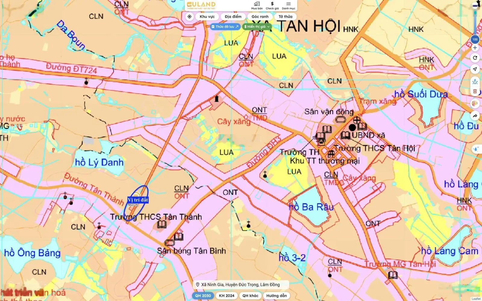 Bán lô đất 2,3hec ngay đường chính Tân Thành, cách trường học 400m, cách trung tâm xã 1,5km