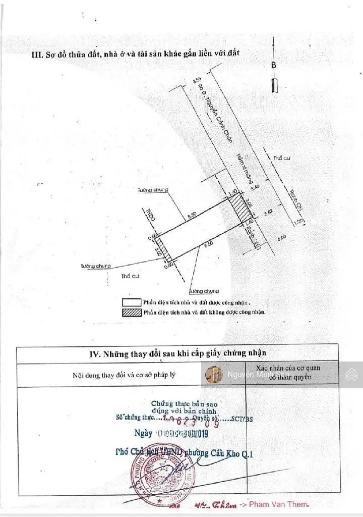 Bán gấp nhà hẻm 1/ Nguyễn Cảnh Chân, Cầu Kho, Quận 1, sổ hồng riêng