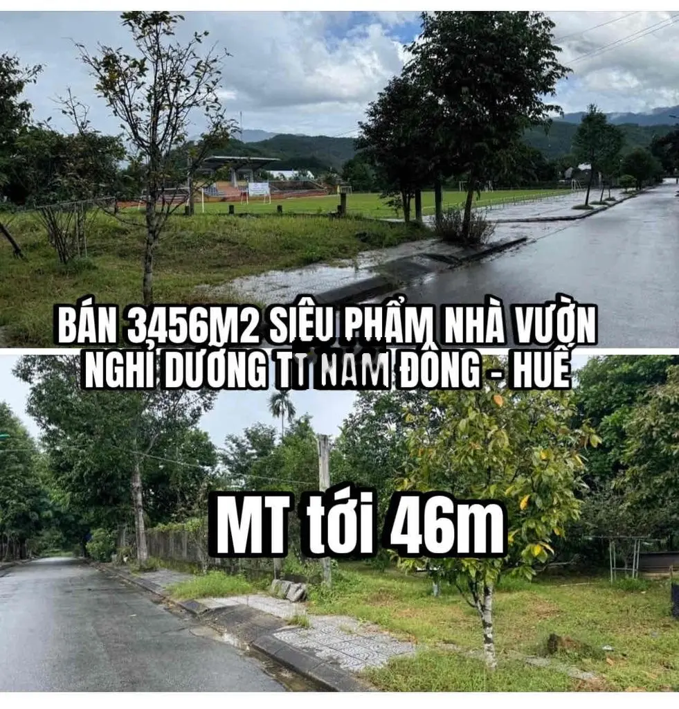 Bán 3456m2 siêu phẩm nhà vườn nghỉ dưỡng tt nam đông - huế - mt 46m