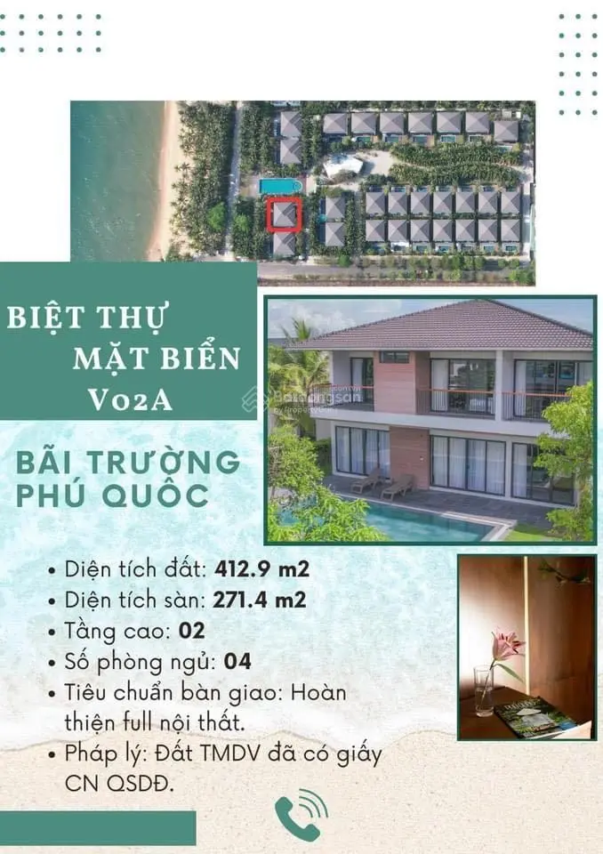 Bán căn biệt thự độc bản full nội thất mặt biển Bãi Trường - Phú Quốc