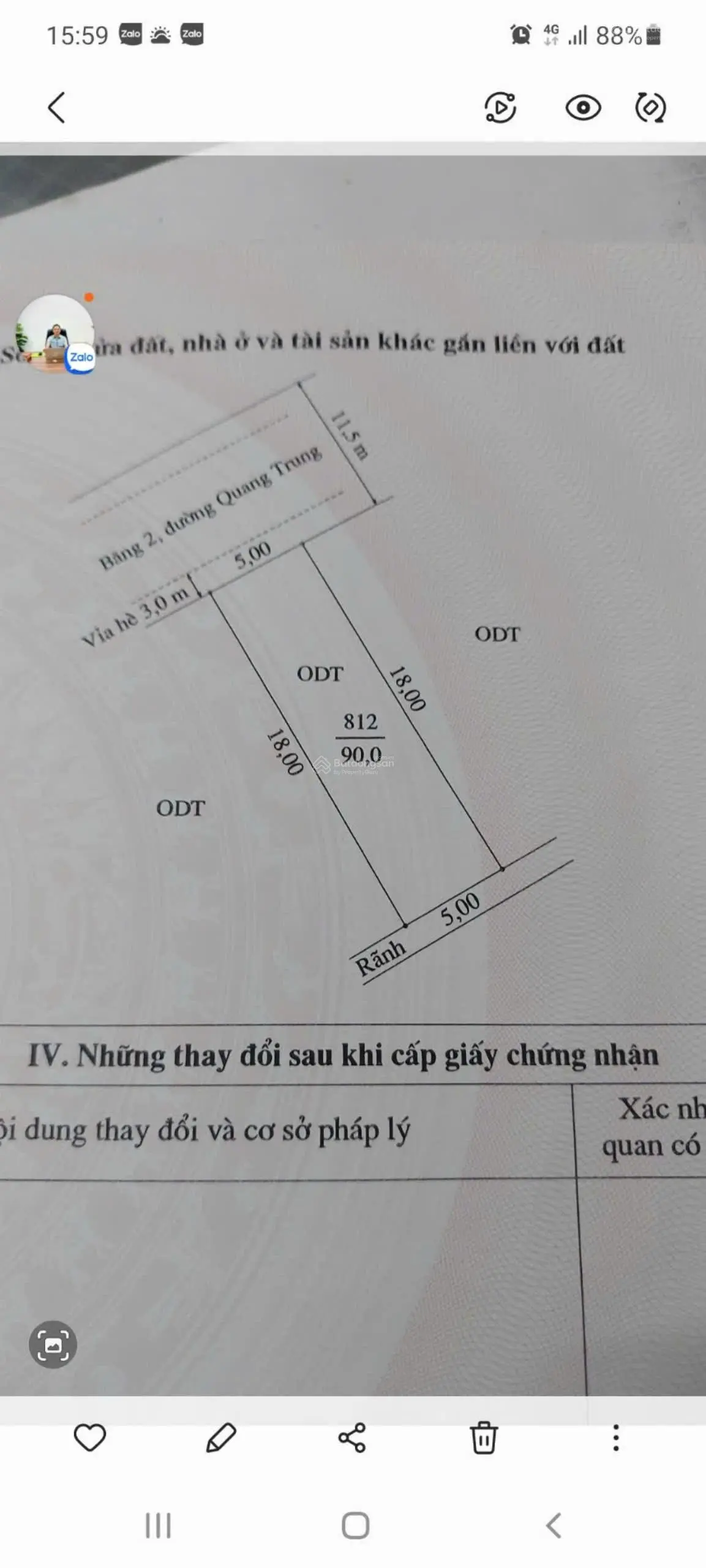 Bán Đất Băng 2 Quang Trung 90m2 - MT 4.5m - 3.15 tỷ