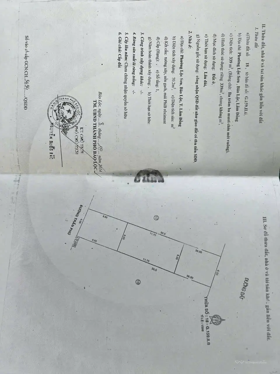 Cần bán lô đất 2 mặt tiền đường Trần Phú, Quốc lộ 20 gần mọi tiện ích.