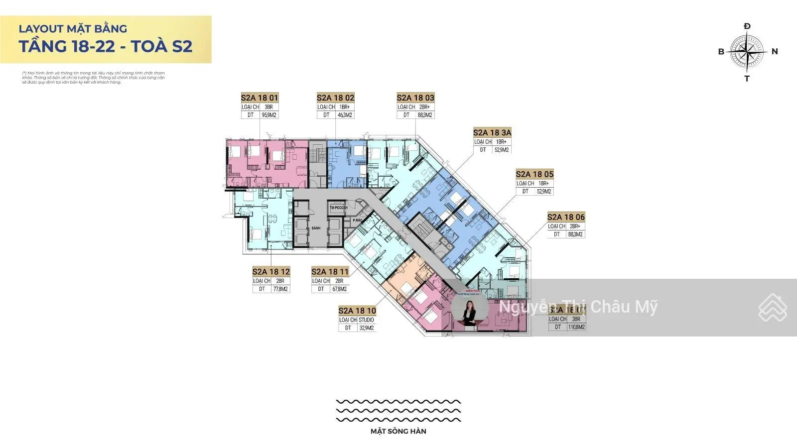 Căn 3PN - S2A1807 - tòa S2A The Symphony - gía đợt 1 chưa tăng - Châu Mỹ SRT