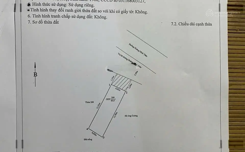 Bán mặt đường hoàng minh thảo nhà + đất - dt:60+61,7m (mt=4+4,42m) -sđcc, nhà 3,5t,kd mở vp ra tien