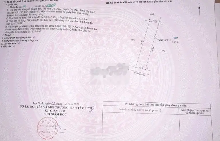 Bán đất mặt tiền nhựa Thanh Hà Thị Trấn Gò Dầu 6 x30 có thổ cư