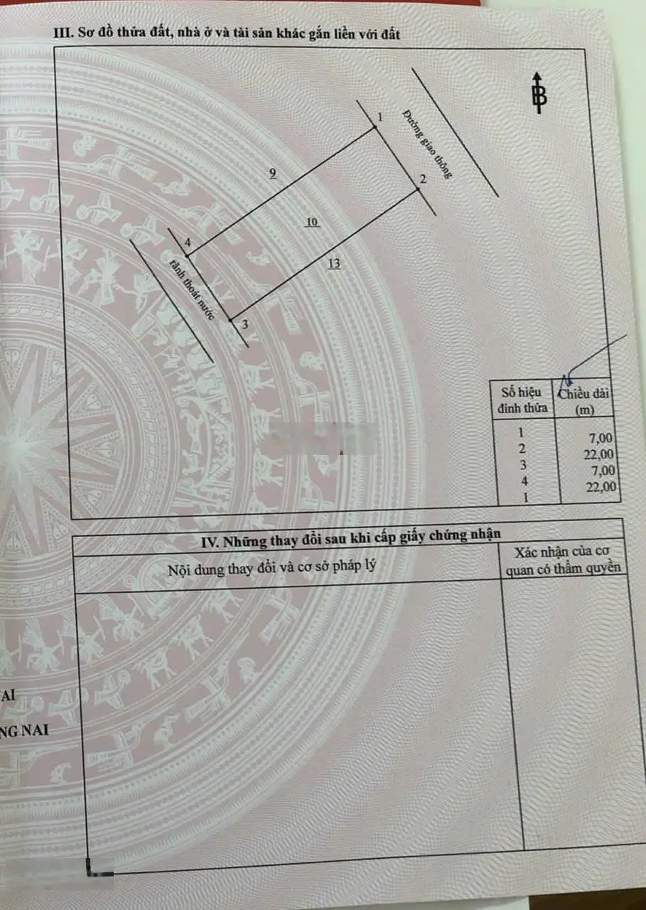 Cần bán tái định cư xã Phước Khánh, Nhơn Trạch, ĐN (7 x 22 = 154m2) full thổ / đường rộng 30m