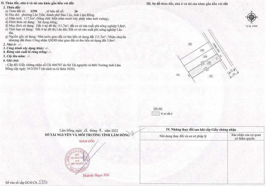 Bán cặp nền VIP Đường Trần Phú trung tâm TP Bảo Lộc, Tỉnh Lâm Đồng, diện tích 235m2