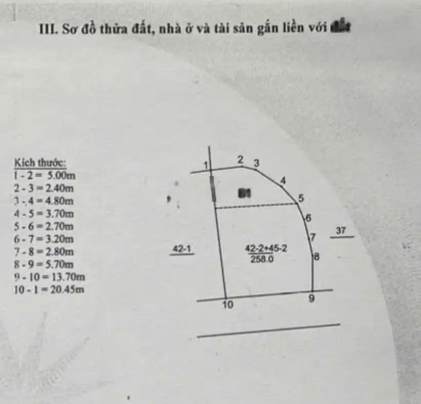 Bán 258m2 full thổ cư tổ 4, Cự khối, MT 14m, đường 3m giá 50tr/1m (có thỏa thuận chút)