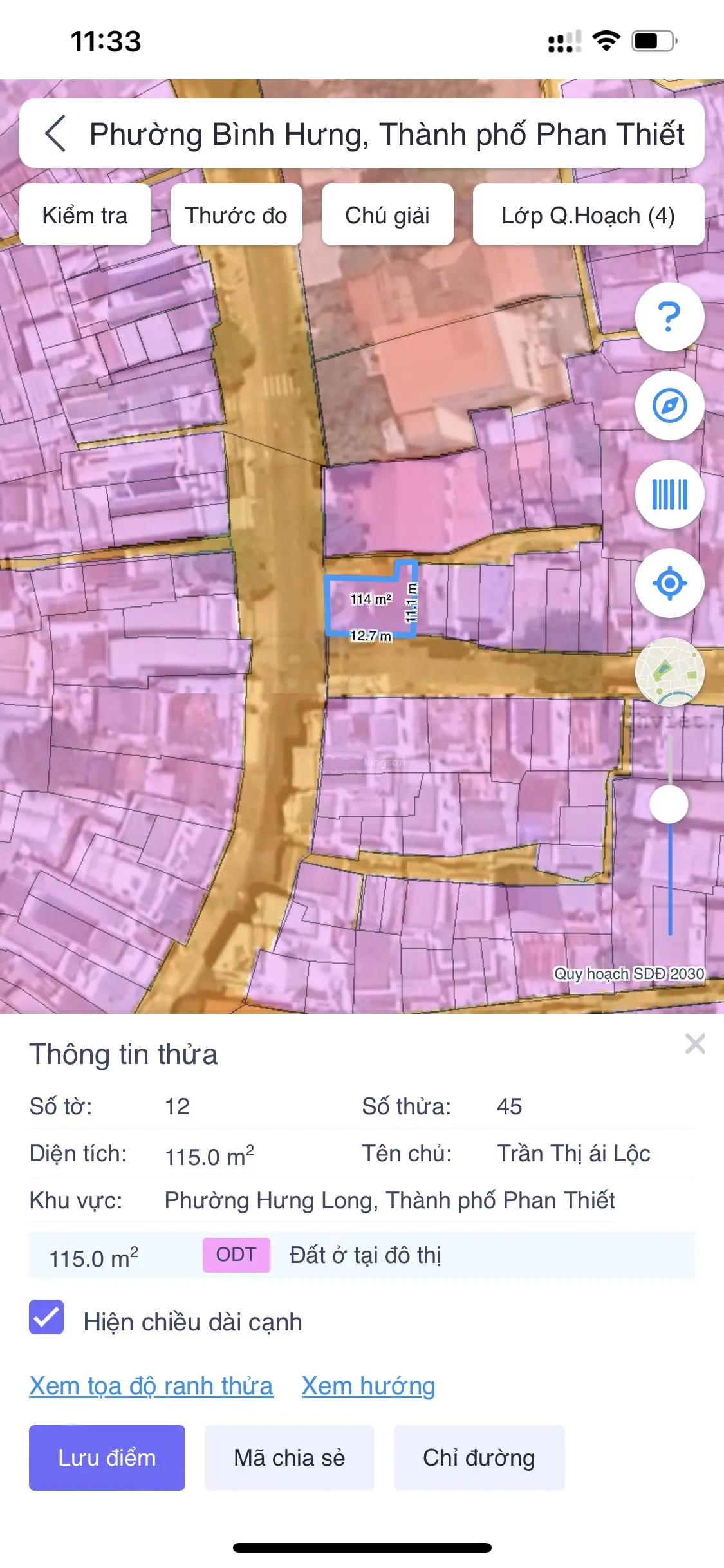 Bán lô đất 115m2 giá 4 tỷ 5 mặt tiền đường Võ Thị Sáu - TP. Phan Thiết