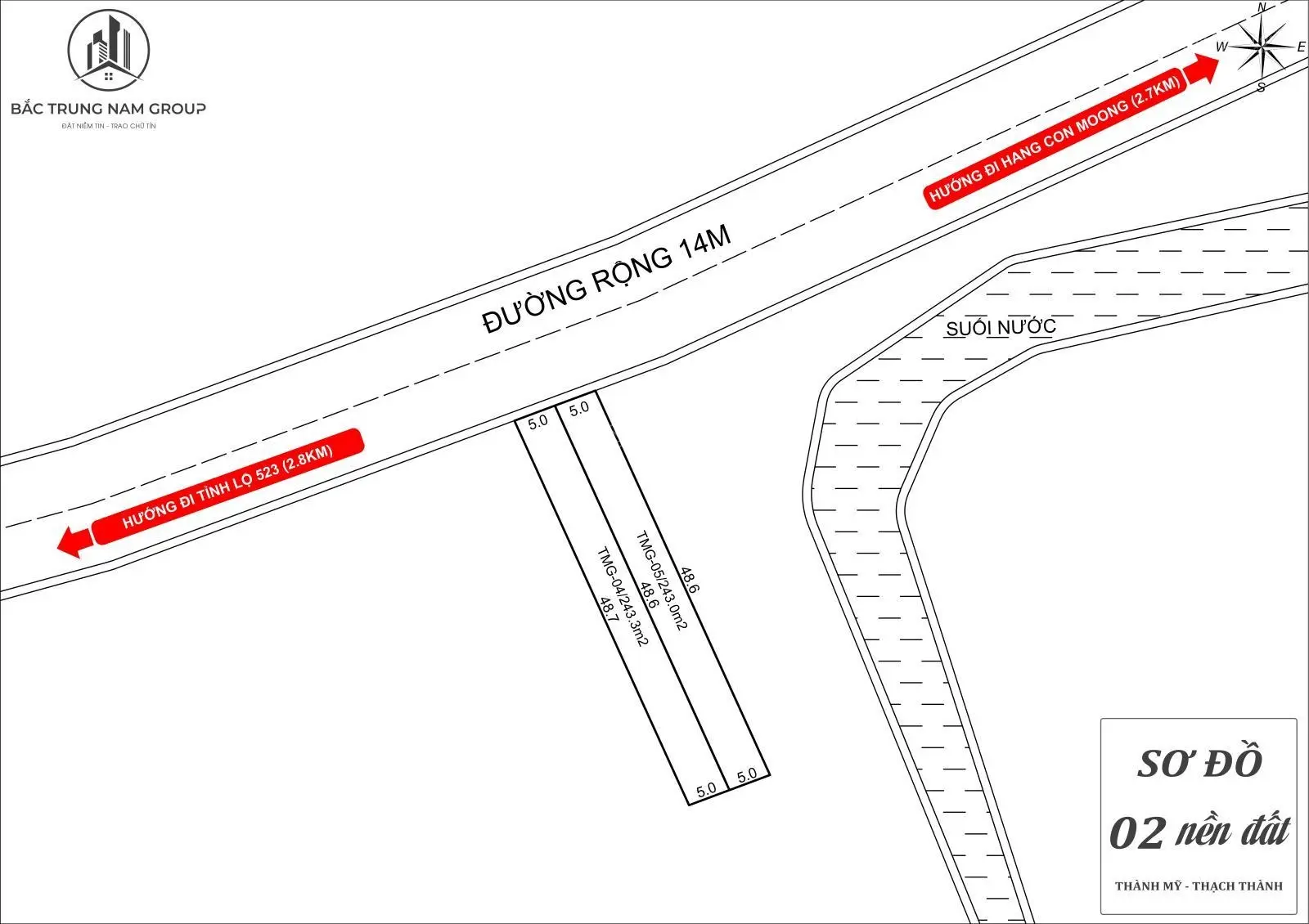 Chính chủ sẵn sổ bán lô đất 243 m2 - mặt tiền: 5,5 m bám mặt đường liên tỉnh rộng 14m. Giá: 300 tr