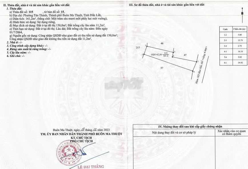 Bán đất 161m2 tặng nhà đường Mai Hắc Đế, Buôn Ma Thuột