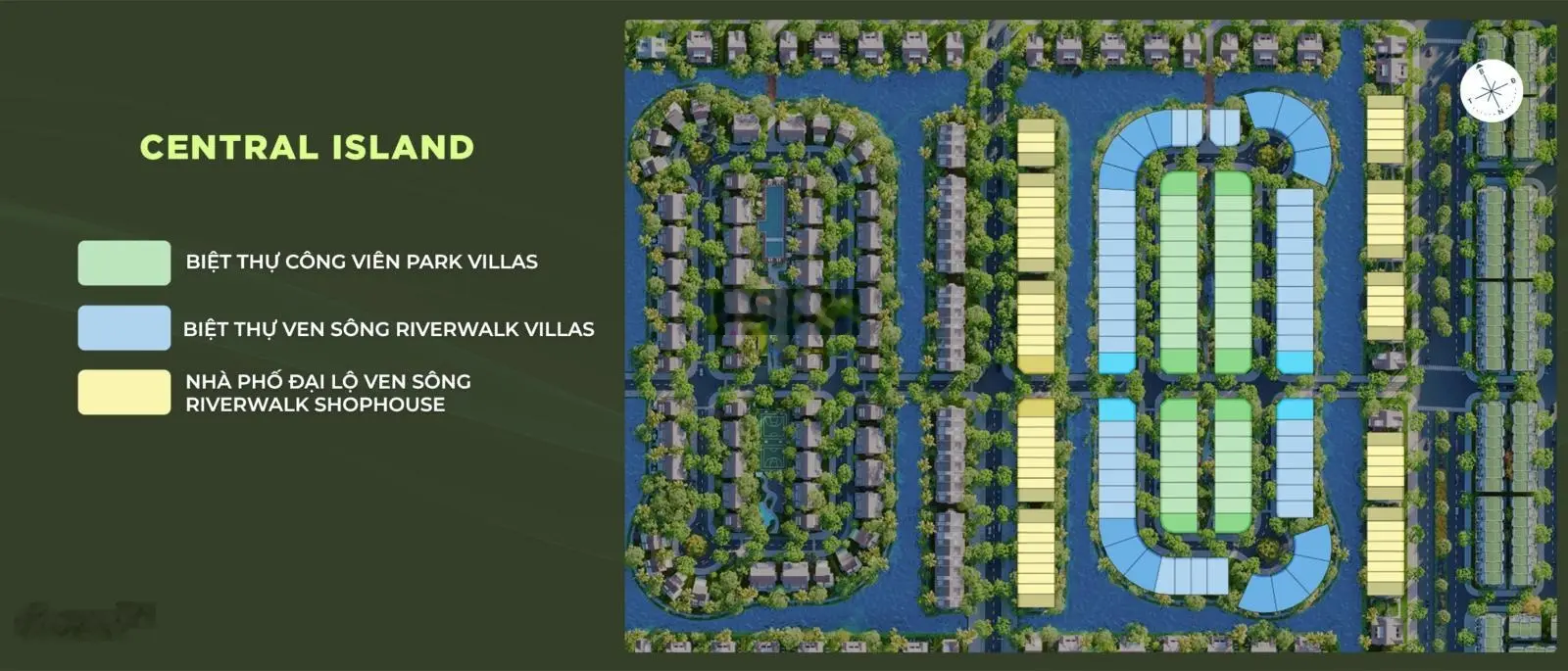 Biệt thự đảo - Central Island vị trí trung tâm nhất khu đại đô thị xanh Eco Central Park sắp mở bán