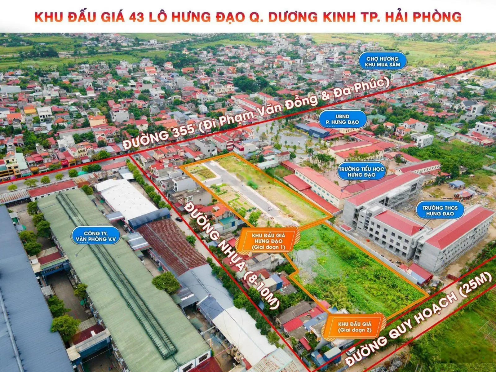 Bán 10 lô đất đấu giá phường Hưng Đạo, Dương Kinh, Hải Phòng