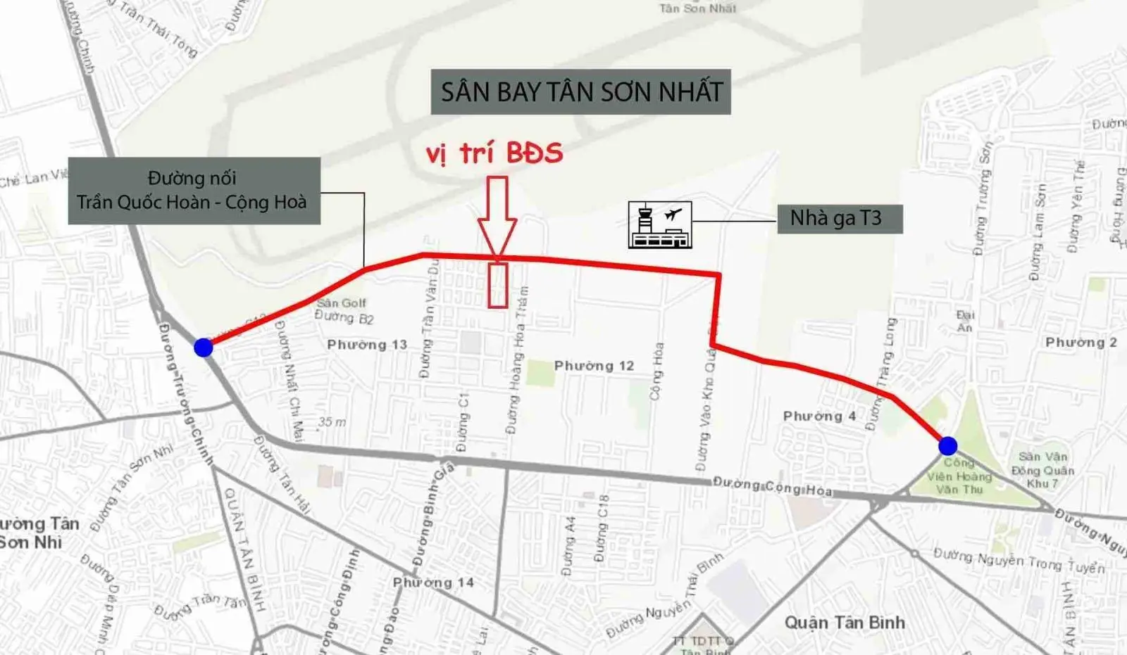 Biệt thự sát nhà ga T3 - sân bay Tân Sơn Nhất, tăng giá mạnh mẽ nhờ các dự án trọng điểm