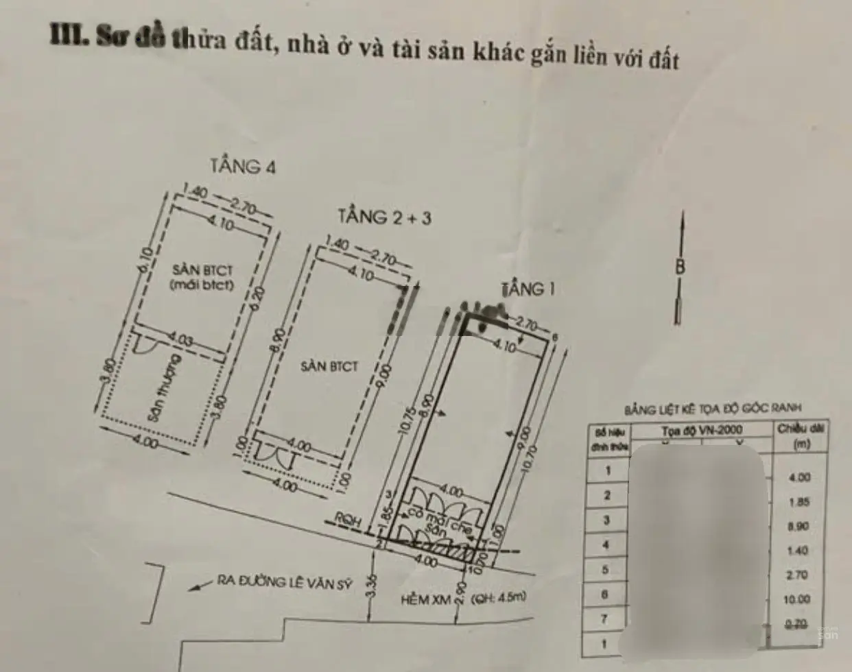 Bán NR 4PN, 3WC, 42m2 tại Lê Văn Sỹ, Phú Nhuận, HCM chỉ với 7,2 tỷ